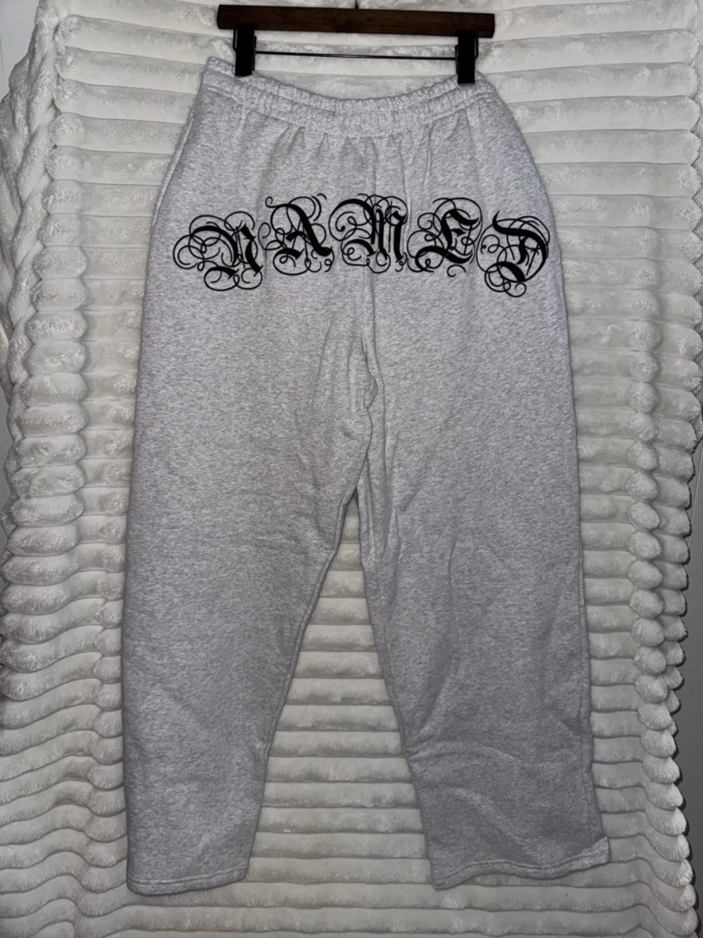 NAMED collective calligraphy sweatpants with stickers!